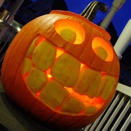 Creative Pumpkin Face A creative and intricate pumpkin face carving