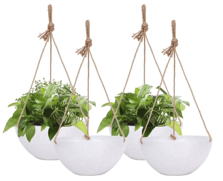 JERIA 4Pack 10 Inch Hanging Planter Gardenfrontier JERIA 4 Pack 10 Inch Hanging Planter