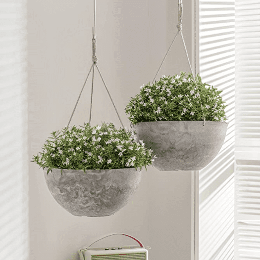Marble double hanging pot Gardenfrontier Marble double hanging pot