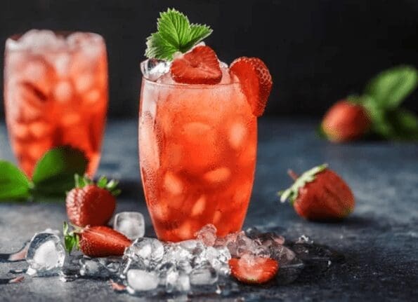 Strawberry Lemonade Ice Gardenfrontier Strawberry lemonade flavored ice with a bright berry swirl