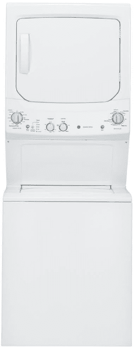 GE GUD27ESSMWW Unitized Spacemaker 38 Washer with Stainless Steel Basket and 59 Cu Ft Capacity Electric Dryer White Gardenfrontier GE Washer Dryer Combo
