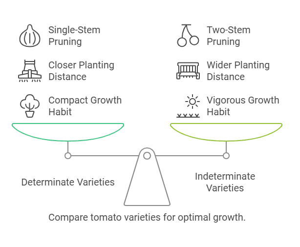 planting distances and pruning techniques Gardenfrontier Diagram showing tomato planting distances and pruning techniques