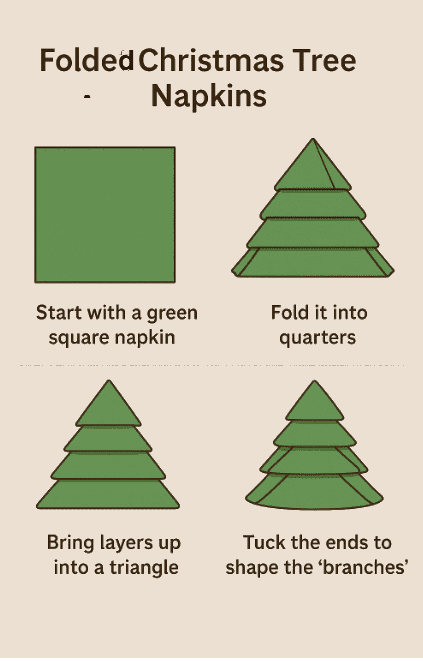 Folded Christmas Tree Napkins Gardenfrontier Folded Christmas Tree Napkins