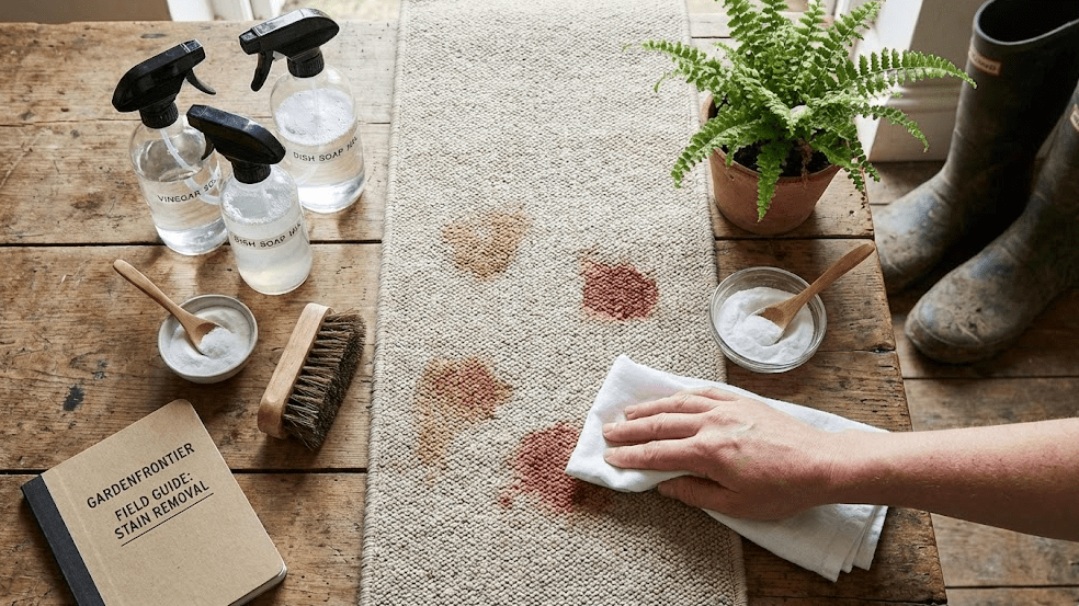 Carpet Stains Guide Gardenfrontier Guide to removing garden mud wine and pet stains from carpet