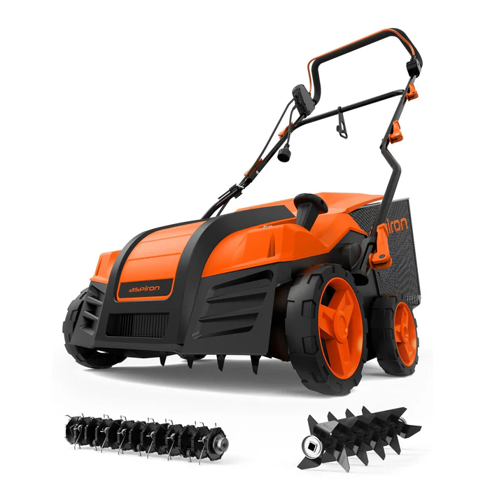 aspiron16inchelectricdethatcherbudget Gardenfrontier Aspiron 16 inch 15 amp electric dethatcher best budget wide path option for 2026