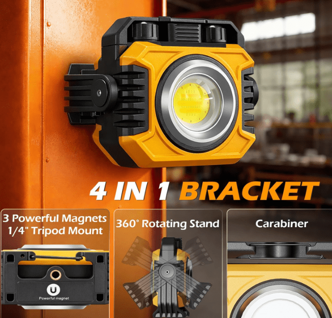 Samyoung 2Pack 2400LM Magnetic Rechargeable Work Light Gardenfrontier Samyoung portable magnetic work lights 2400LM Rechargeable Dual Sided LED