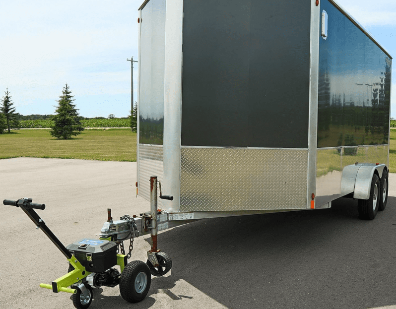 Tow Tuff Electric Trailer Dolly w 13 Tires 8 Swivel Caster Wheel 3500 lb Capacity Green 22 to 2835 Adjustable Ball Height 15 Mph Speed Fits 2 Ball Mount Utility Boat or Cargo Use Gardenfrontier Tow Tuff Electric Trailer Dolly