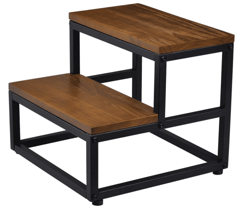 Wooden 2 step stool Gardenfrontier Wooden 2 step stool