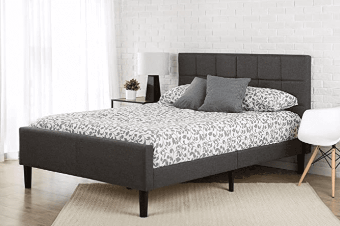 Zinus Lottie Upholstered Platform Grey Bed Frame Gardenfrontier Zinus Lottie Upholstered Platform Grey Bed Frame