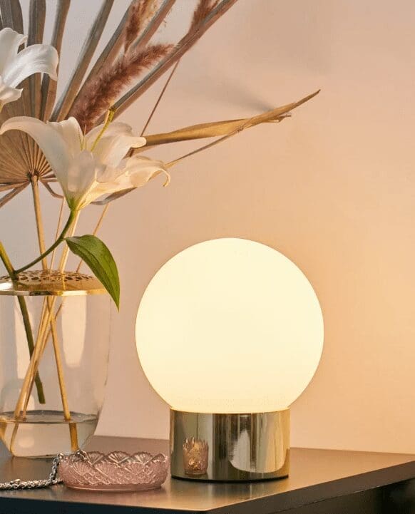 Delia Frosted Globe Table Lamp Gardenfrontier Delia Frosted Globe Table Lamp