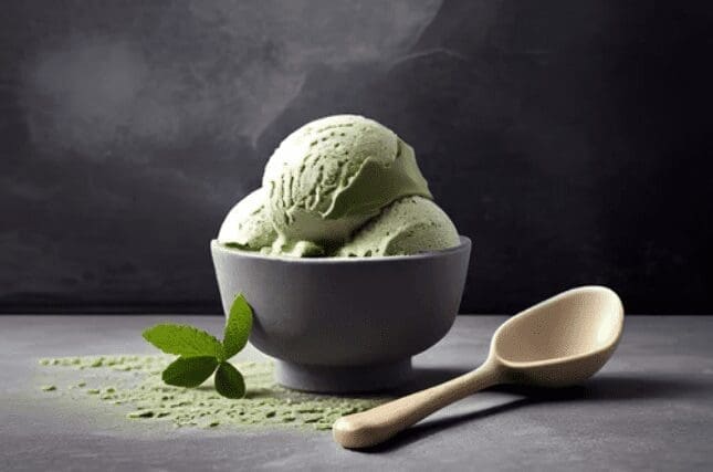 Green Tea Matcha Ice Gardenfrontier Green tea matcha flavored ice served in a bowl