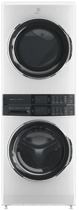 Electrolux ELTE7600AW 45 Cu FrontLoad Washer 80 Cu Ft Electric Dryer Stacked Laundry Tower in White with SmartBoost Premixing Gardenfrontier Electrolux Stackable Series