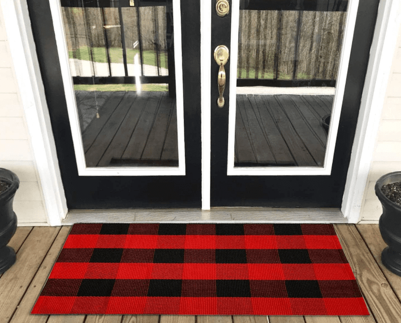 LEVINIS Christmas Buffalo Plaid Rug Gardenfrontier LEVINIS Christmas Buffalo Plaid Rug