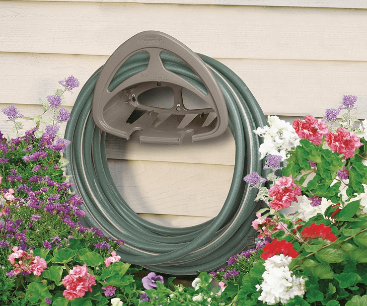 Suncast Hose Hangout Gardenfrontier Suncast Hose Hangout wall mounted garden hose holder with storage compartment