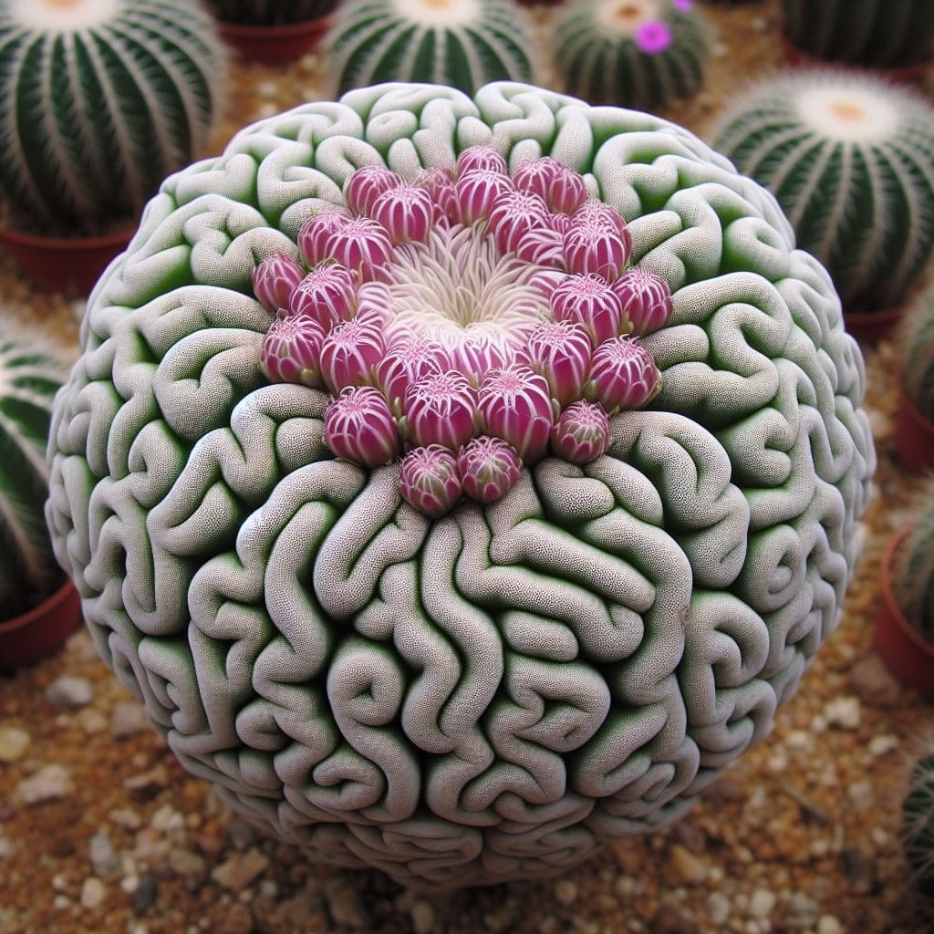 A healthy green Brain Cactus sitting in a pot Gardenfrontier A healthy green Brain Cactus sitting in a terracotta pot