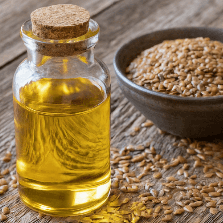 Flaxseed Oil Gardenfrontier Bottle of flaxseed oil made from pressed flax seeds