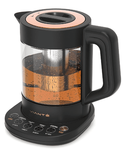 Vianté Hot Tea Maker Electric Glass Kettle with tea infuser Gardenfrontier Vianté Hot Tea Maker Electric Glass Kettle with tea infuser