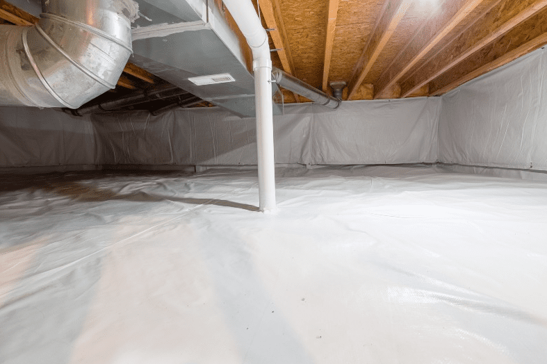Crawl Space Dehumidifier Essentials Gardenfrontier Crawl space dehumidifier installed under a home to control humidity and help prevent mold conditions