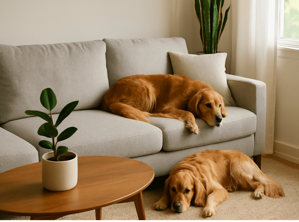 Best Couch Fabric for Dogs Gardenfrontier Dog friendly couch fabric comparison showing microfiber leather performance fabric and washable slipcovers