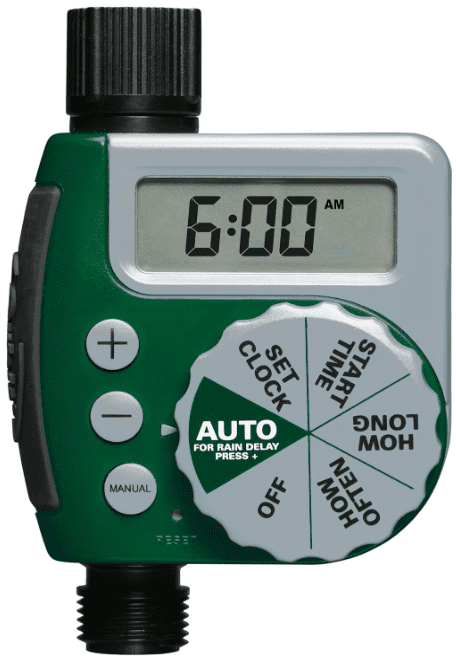 Orbit Programmable Digital Hose Watering Timer 1 Outlet Battery Powered with LCD Screen Builtin Rain Delay WaterResistant 62061 Gardenfrontier Programmable Digital Hose Watering Timer