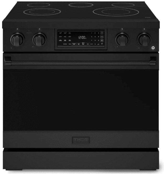 Gordon Ramsay by THOR Kitchen 36 Inch Professional Electric Range with Tilt Panel Touch Control in Black Gardenfrontier Gordon Ramsay by THOR Kitchen 36 Inch Professional Electric Range with Tilt Panel Touch Control in Black