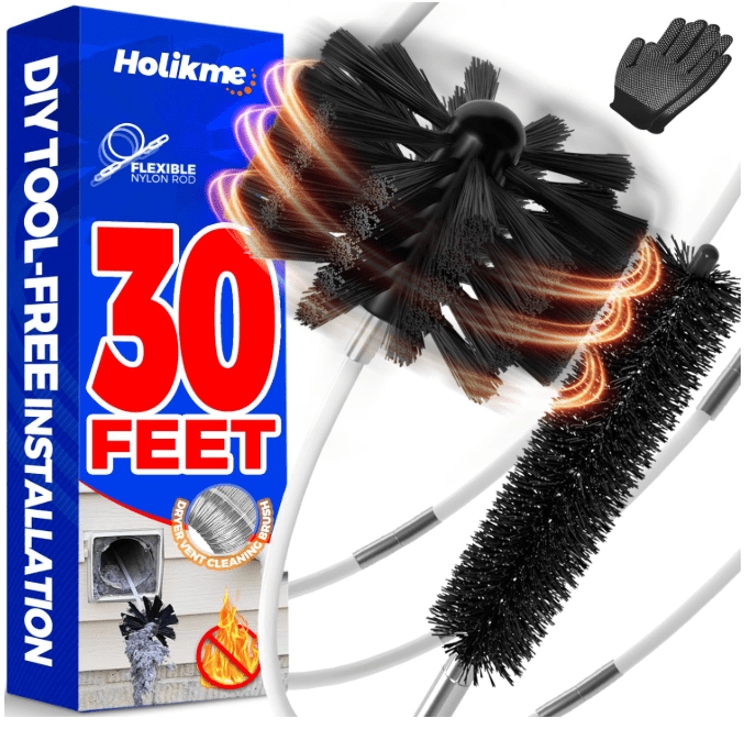 30 Feet Dryer Vent Cleaner Kit Flexible Lint Brush with Drill Attachment Fireplace Chimney Brushes Extends Up to 30 Feet for Easy Cleaning Use with or Without a Power Drill Gardenfrontier 30 Feet Dryer Vent Cleaner Kit Flexible Lint Brush with Drill Attachment Fireplace Chimney Brushes Extends Up to 30 Feet for Easy Cleaning Use with or Without a Power Drill