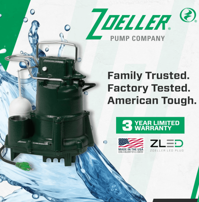 Zoeller M98 FlowMate Sump Pump 12 HP Cast Iron LED Power Plug High Flow Vortex Impeller Stainless Steel Hardware Factory Tested and Float Operated Submersible Sump Pump 115V Gardenfrontier Zoeller M98 Flow Mate Sump Pump